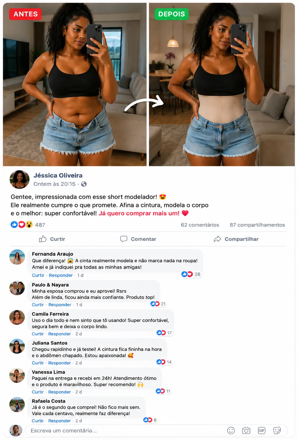 Comentário compartilhado por cliente